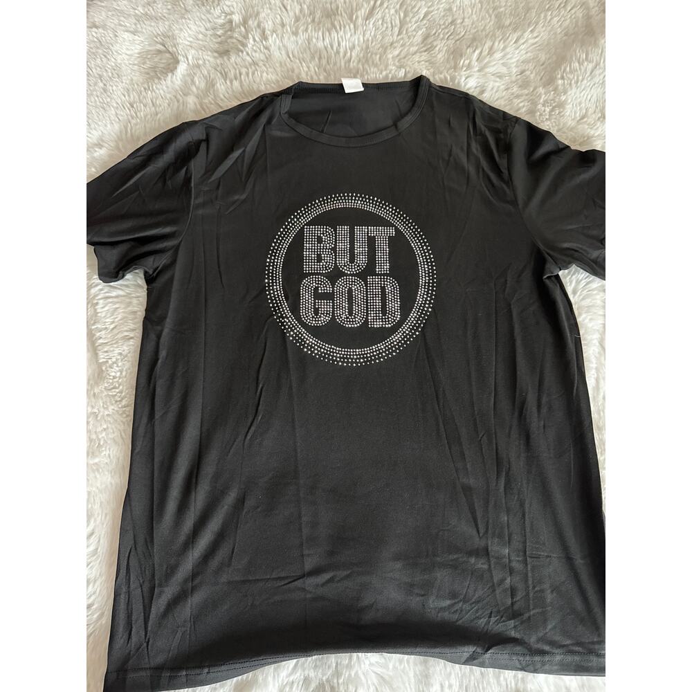 BUT GOD bling Black T size 3XL